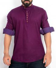 Purple Short Kurta Style Shirt FW-45