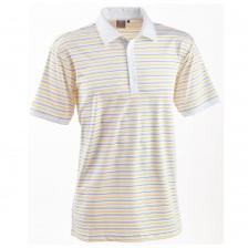 PING Mens Balfour Stripe Golf Shirt - White & Gold