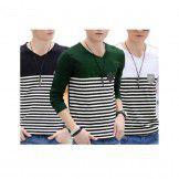 Tmachine Pack of 3 Hunk V-Neck Long Sleeves T-Shirts - ACE-032