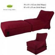 Wallow Flip Out Lounger Bean Bag Bed Chair - Fabric Sofa Bed - Maroon
