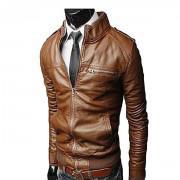 Choclate Brown Slim Fit Pu Choclate Brown Leather Jacket