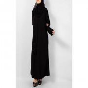 Front Open Nida Abaya For Women - Black - Free Size