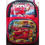 Racing Cars 3D-Cartoon Trolley School Bag for Primary Level/Grade Kids from 1 to 5