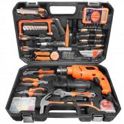 125 Pcs Electrician Tool Set With 600W Drill Machine Variable Speed Reverse Forward Option