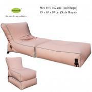 Wallow Flip Out Lounger Bean Bag Bed Chair - Fabric Sofa Bed - Pink