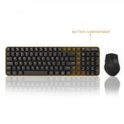 Wireless Keyboard & Mouse, Ultra Slim Rechargeable(White & Gold)