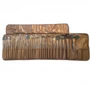 Makeup Brushes Kit with Bag-32 Pieces-Brown