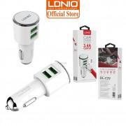 LDNIO DL-C29 White 3.4A Dual USB Port Mobile Phone Car Charger With Micro USB Cable