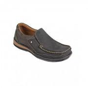 Choco Brown Leather Slip On Digger Shoes