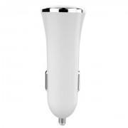 Dual USB Ports Car Charger-2.1A-White
