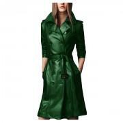 Green Leather Long coat