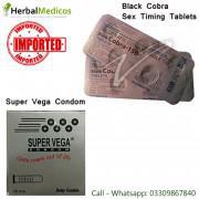 Pack Of 2 Black Cobra Tablets And Super Vega Condoms