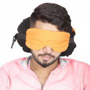 Travel Neck Pillow With Eye Mask 2 In 1 - Neck Support Cushion Orange