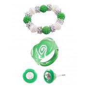 Pack of 3 White & Green Kid Accessories