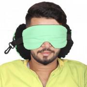 Travel Neck Pillow With Eye Mask 2 In 1 - Neck Support Cushion Light Green