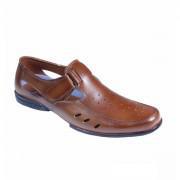 Brown Brown Leather Sandal-L1070C
