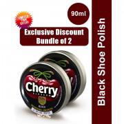Pack of 2 Cherry Shoe Polish - 90 ml - Black