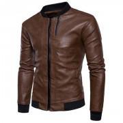 Choclate Brown Slim Fit Pu Choclate Brown Leather Jacket