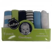 Gerber Pack of 6 Wash Clothes For Newborns (100% Cotton) 9x9 Inch Multicolour