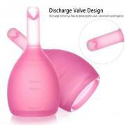 Pack Of 2 Reusable Silicone Discharge Valve Menstrual Leak Free Safety Cup