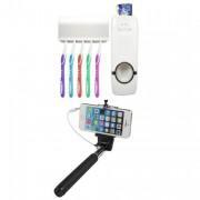 Pack Of 2-Toothpaste Dispenser + Selfie Stick