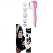 Pack Of 2-5 In 1 Face Massager & Charcoal Mask