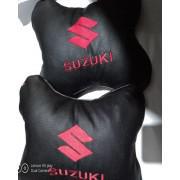 2 PCS Bone-Shaped BIG SIZE Car Seat Pillow Neck Rest Headrest Comfortable Cushion Pad with  suzuki logo