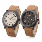 Pack of 2 Brown Leather Strap Watches