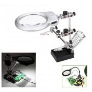 Helping Hand With Magnifier Led Light And Soldering Stand