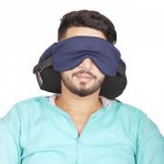 Travel Neck Pillow With Eye Mask 2 In 1 - Neck Support Cushion Dark Blue