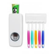 Pack of 2-Toothpaste Dispenser & Brush Holder-White
