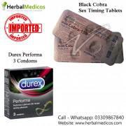 Pack Of 2 Black Cobra Tablets And Durex Performa Condoms