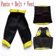 Pack of 3 - Hot Shaper Belt, Trouser & Bra for Women - Black & Yellow-ws-810