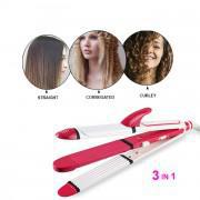 Kemei 3 IN 1  KM-1291 Ceramic Professional  Electric Hair Straightener, Hair Curler Style and Hair Crimper