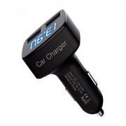 4 in 1-Dual USB Car Charger Adapter-Black