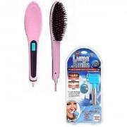 Pack of 2  Electric HQT Hair Straightener Brush & Luma Smile