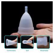 Reusable Silicone Discharge Valve Menstrual Leak Free Safety Cup Large
