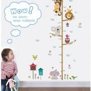 Cartoon Animals Height Measure Wall Sticker For Kids Room - Growth Chart