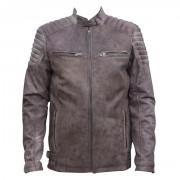 Green Front Zipper Leather Jacket-MP 6