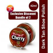 Pack of 2 Cherry Shoe Polish - 42ml - Dark Tan